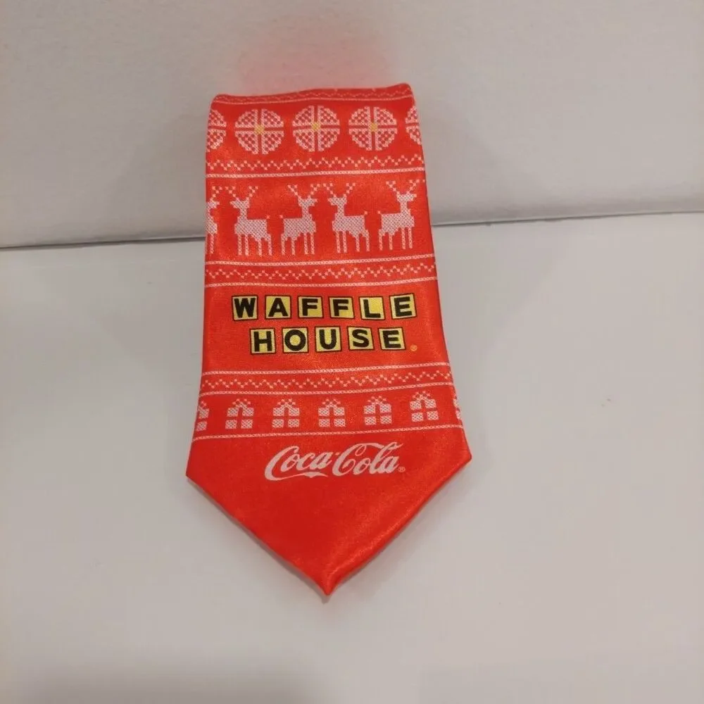 Waffle House Coca Cola Red Christmas Tie